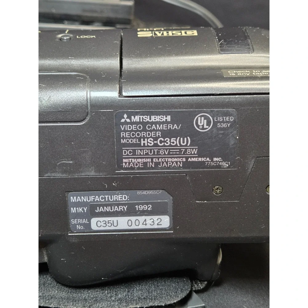Vintage Mitsubishi HS-C35 S-VHS-C Camcorder Bundle with Lenses and Bag 1992